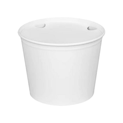 Food Bucket with Lid, 85 oz, 7.36" Diameter x 6" h, White, Paper, 180/Carton