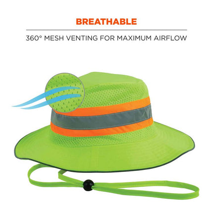 Chill-Its 8935MF Hi-Vis Microfiber Ranger Sun Hat, Polyester/Microfiber, 2X-Large/3X-Large, Lime