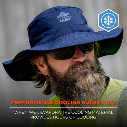 Chill-Its 8939 Cooling Bucket Hat, Polyester/Spandex, One Size Fits Most, Navy