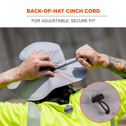 Chill-Its 8939 Cooling Bucket Hat, Polyester/Spandex, One Size Fits Most, Gray