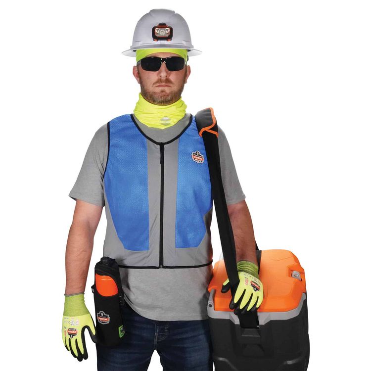 Chill-Its 6667 Wet Evaporative PVA Cooling Vest with Zipper, PVA, 5X-Large, Blue