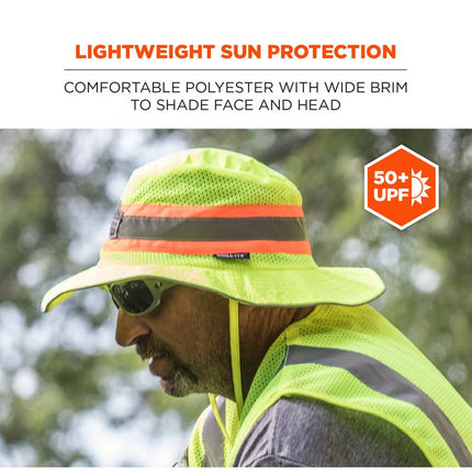 Chill-Its 8935MF Hi-Vis Microfiber Ranger Sun Hat, Polyester/Microfiber, 2X-Large/3X-Large, Lime