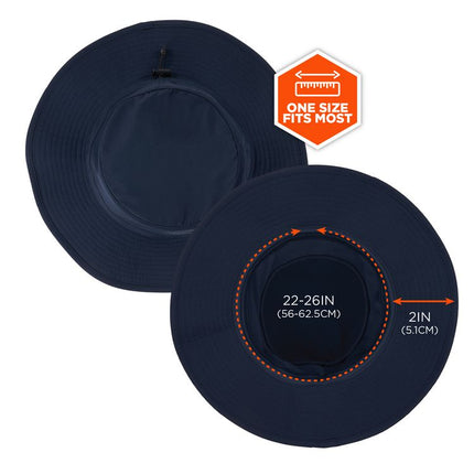 Chill-Its 8939 Cooling Bucket Hat, Polyester/Spandex, One Size Fits Most, Navy