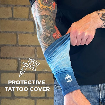 Chill-Its 6695 Sun Protection Arm Sleeves, Polyester/Spandex, X-Large/2X-Large, Blue