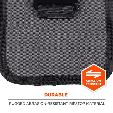 Arsenal 5568 Belt Loop Tool Pouch with Device Holster, 4 Compartments, 5 x 2 x 8.5, Polyester, Gray