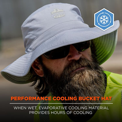 Chill-Its 8939 Cooling Bucket Hat, Polyester/Spandex, One Size Fits Most, Gray