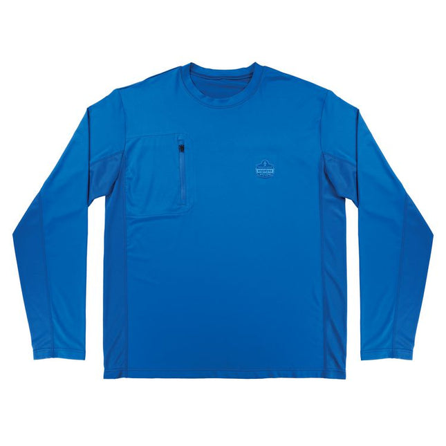 Chill-Its 6689 Cooling Long Sleeve Sun Shirt with UV Protection, Large, Blue