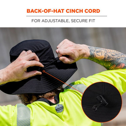 Chill-Its 8939 Cooling Bucket Hat, Polyester/Spandex, One Size Fits Most, Black