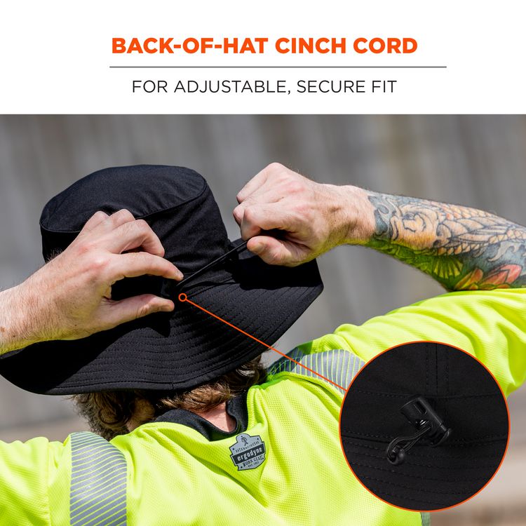 Chill-Its 8939 Cooling Bucket Hat, Polyester/Spandex, One Size Fits Most, Black