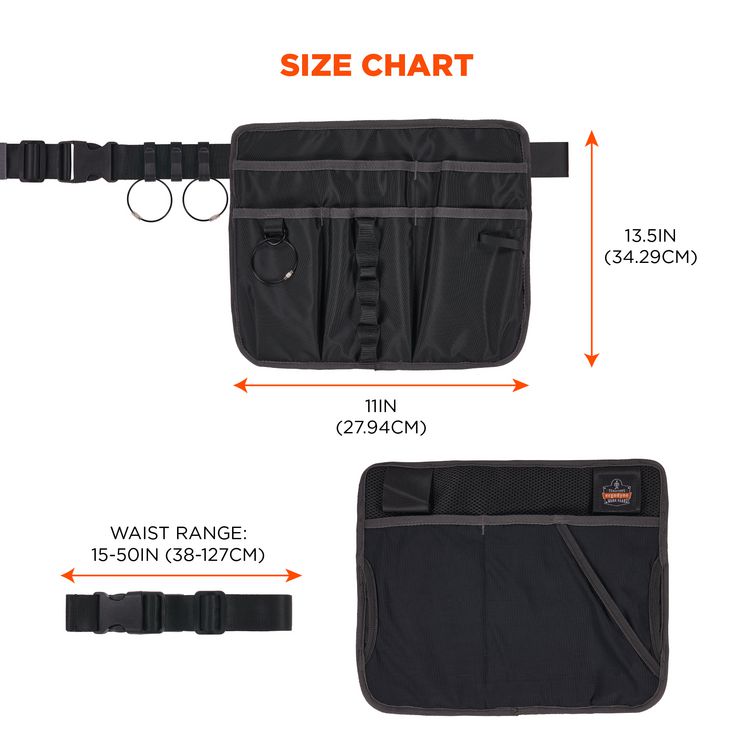 Arsenal 5715 Cleaning Apron Pouch with Pockets, 10 Compartments, 11 x 13.5, Nylon, Black