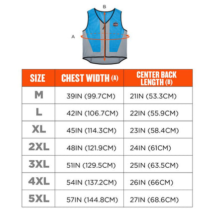 Chill-Its 6667 Wet Evaporative PVA Cooling Vest with Zipper, PVA, 4X-Large, Blue