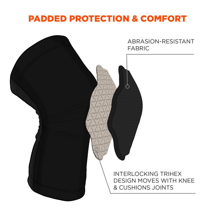 Proflex 525 Lightweight Padded Knee Sleeves, Slip-On, Medium/Large, Black, Pair