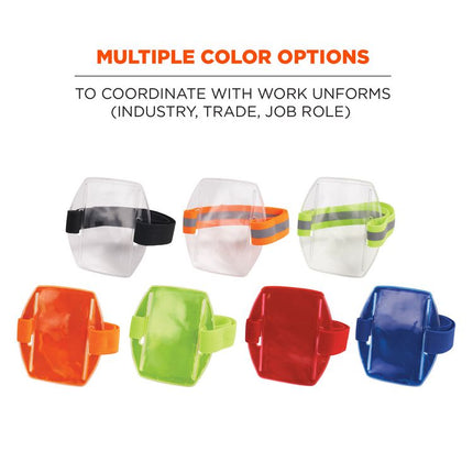Squids 3386 Arm Band ID/Badge Holder, Vertical, Black/Clear, 3.75 x 4.25 Holder, 2.5 x 4 Insert, 10/Pack