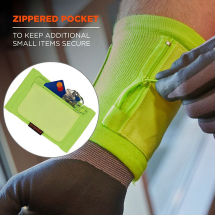 Squids 3388 Wrist ID/Badge Holder, Vertical, Lime, 3.5 x 5.5 Holder, 2.75 x 3.75 Insert