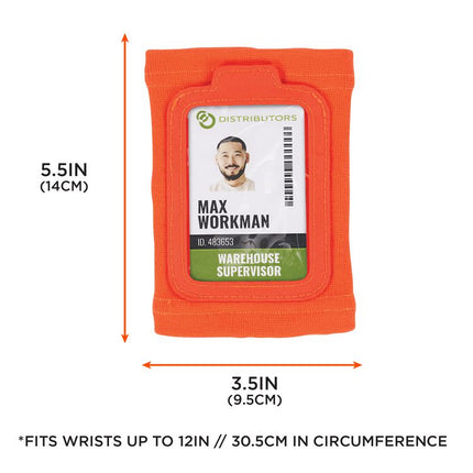 Squids 3388 Wrist ID/Badge Holder, Vertical, Orange, 3.5 x 5.5 Holder, 2.75 x 3.75 Insert