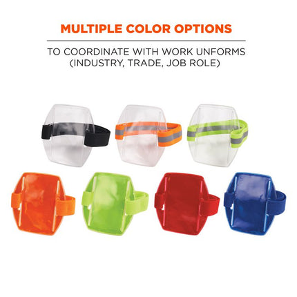 Squids 3386 Arm Band ID/Badge Holder, Vertical, Hi-Vis Orange, 3.75 x 4.25 Holder, 2.5 x 4 Insert, 10/Pack