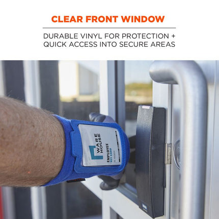 Squids 3388 Wrist ID/Badge Holder, Vertical, Blue, 3.5 x 5.5 Holder, 2.75 x 3.75 Insert