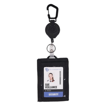 Squids 3389 Wallet ID/Badge Holder,Horizontal/Vertical, Black, 3.75 x 5 for 2.75 x 3.5 Insert, 18" Cord