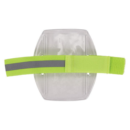 Squids 3386 Arm Band ID/Badge Holder, Vertical, Hi-Vis Lime, 3.75 x 4.25 Holder, 2.5 x 4 Insert, 10/Pack