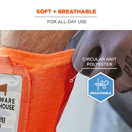 Squids 3388 Wrist ID/Badge Holder, Vertical, Orange, 3.5 x 5.5 Holder, 2.75 x 3.75 Insert