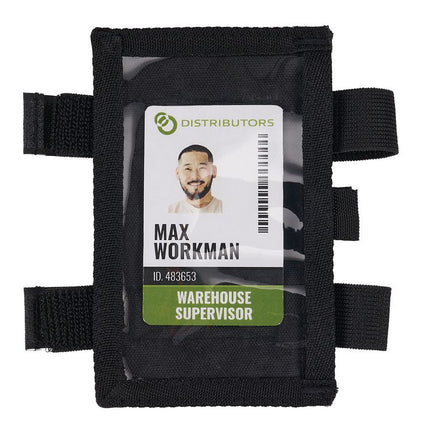 Squids 3390 Dual Band Arm ID/Badge Holder with Hook-and-Loop Closure, Vertical, Black, 3.75 x 5.75, 2.75 x 4.75 Insert