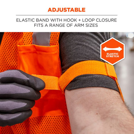 Squids 3386 Arm Band ID/Badge Holder, Vertical, Hi-Vis Orange, 3.75 x 4.25 Holder, 2.5 x 4 Insert, 10/Pack