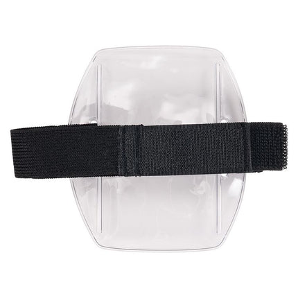 Squids 3386 Arm Band ID/Badge Holder, Vertical, Black/Clear, 3.75 x 4.25 Holder, 2.5 x 4 Insert, 10/Pack