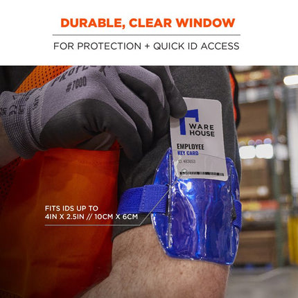 Squids 3386 Arm Band ID/Badge Holder, Vertical, Blue, 3.75 x 4.25 Holder, 2.5 x 4 Insert, 10/Pack