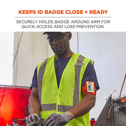 Squids 3386 Arm Band ID/Badge Holder, Vertical, Red, 3.75 x 4.25 Holder, 2.5 x 4 Insert, 10/Pack