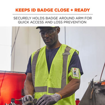 Squids 3386 Arm Band ID/Badge Holder, Vertical, Lime, 3.75 x 4.25 Holder, 2.5 x 4 Insert, 10/Pack