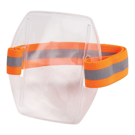 Squids 3386 Arm Band ID/Badge Holder, Vertical, Hi-Vis Orange, 3.75 x 4.25 Holder, 2.5 x 4 Insert, 10/Pack