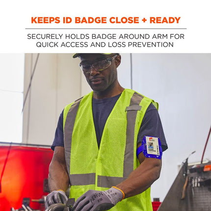 Squids 3386 Arm Band ID/Badge Holder, Vertical, Blue, 3.75 x 4.25 Holder, 2.5 x 4 Insert, 10/Pack