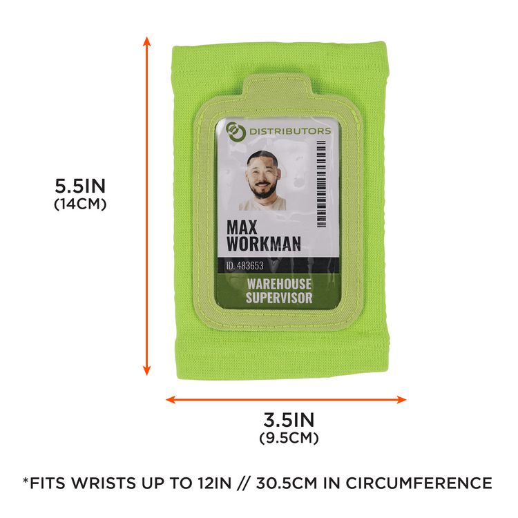 Squids 3388 Wrist ID/Badge Holder, Vertical, Lime, 3.5 x 5.5 Holder, 2.75 x 3.75 Insert