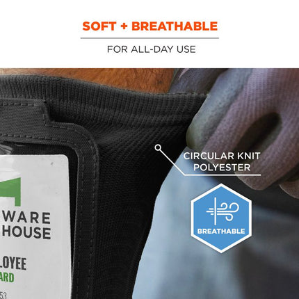 Squids 3388 Wrist ID/Badge Holder, Vertical, Black, 3.5 x 5.5 Holder, 2.75 x 3.75 Insert