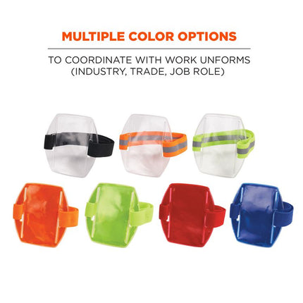 Squids 3386 Arm Band ID/Badge Holder, Vertical, Red, 3.75 x 4.25 Holder, 2.5 x 4 Insert, 10/Pack