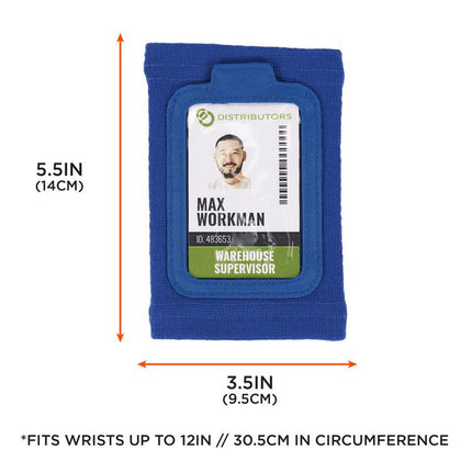 Squids 3388 Wrist ID/Badge Holder, Vertical, Blue, 3.5 x 5.5 Holder, 2.75 x 3.75 Insert