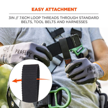 Squids 3171 Anchor Strap Belt Loop Attachment for Tool Tethering, 5 lb Max Working Capacity, 5" Long, Black, 2/Pack