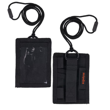 Squids 3389 Wallet ID/Badge Holder,Horizontal/Vertical, Black, 3.75 x 5 for 2.75 x 3.5 Insert, 18" Cord