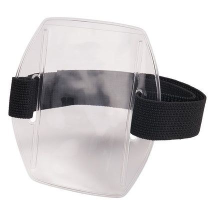Squids 3386 Arm Band ID/Badge Holder, Vertical, Black/Clear, 3.75 x 4.25 Holder, 2.5 x 4 Insert, 10/Pack