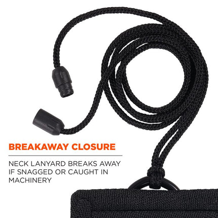Squids 3389 Wallet ID/Badge Holder,Horizontal/Vertical, Black, 3.75 x 5 for 2.75 x 3.5 Insert, 18" Cord