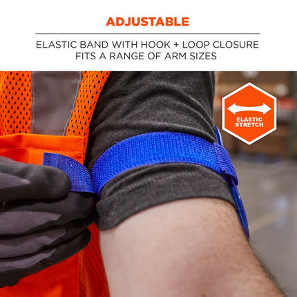 Squids 3386 Arm Band ID/Badge Holder, Vertical, Blue, 3.75 x 4.25 Holder, 2.5 x 4 Insert, 10/Pack