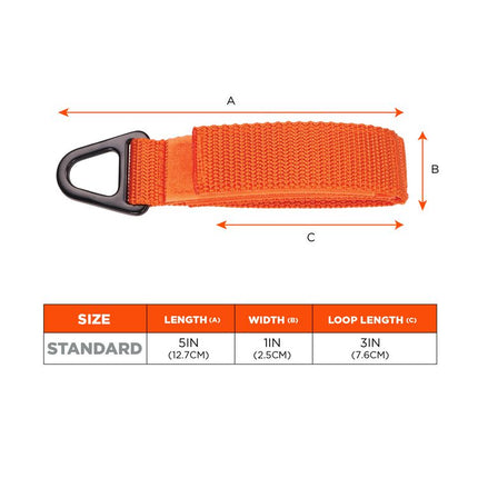Squids 3172 Anchor Strap Hook and Loop Closure for Tool Tethering, 5 lb Max Working Capacity, 5" Long, Orange, 2/Pack