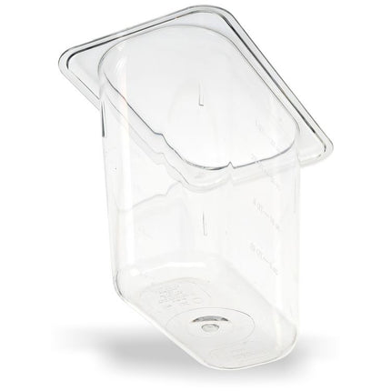 StorPlus Polycarbonate Food Pan, 1.4 qt, 4.25 x 6.93 x 6, Clear, Plastic