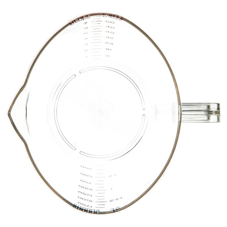 Commercial Measuring Cup, 0.5 gal, Plastic, Clear