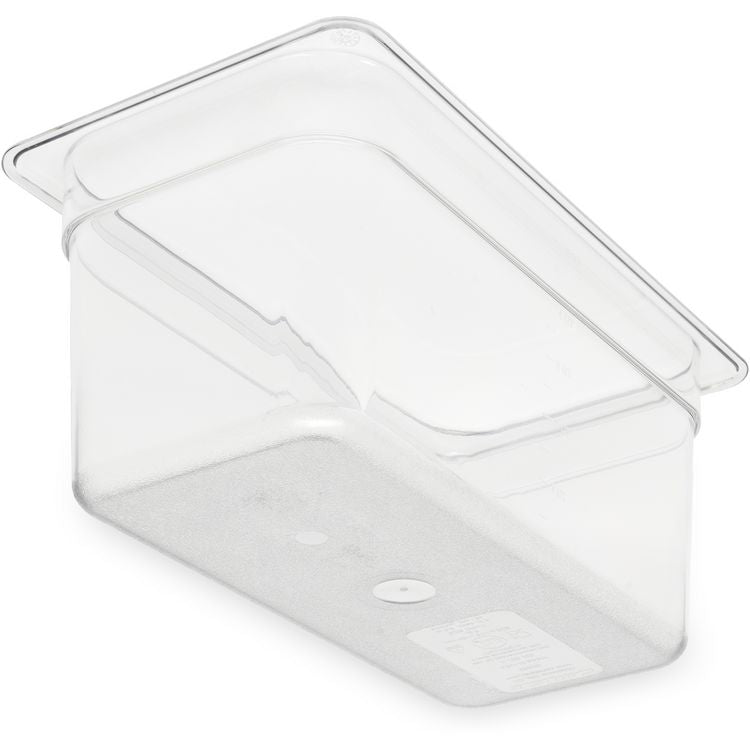 StorPlus Polycarbonate Food Pan, 5.7 qt, 6.88 x 12.75 x 6, Clear, Plastic