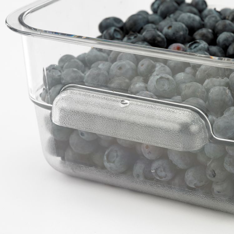 Squares Polycarbonate Food Storage Container, 2 qt,  7.13 x 7.13 x  3.8, Clear, Plastic