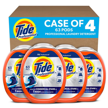Commercial Power PODS Laundry Detergent, HE Compatible, 63 Liquid Pods/Tub, 4 Tubs/Carton