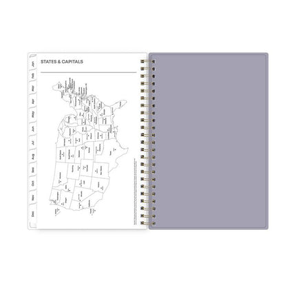 Tula Weekly/Monthly Planner, Floral Artwork, 8" x 5", Purple/Pink/White Cover, 12-Month (Jan to Dec): 2025