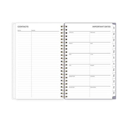 Tula Weekly/Monthly Planner, Floral Artwork, 8" x 5", Purple/Pink/White Cover, 12-Month (Jan to Dec): 2025