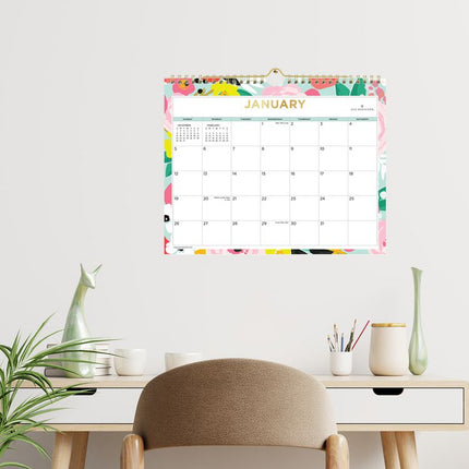 Day Designer Secret Garden Mint Monthly Wall Calendar, Floral Artwork, 11 x 8.75, Multicolor Sheets, 12-Month (Jan-Dec): 2025